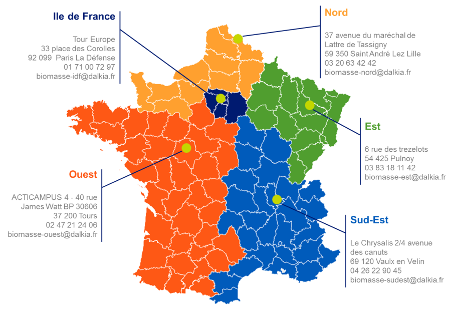 Nos implantations  Bois Energie France